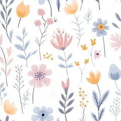 Seamless pattern with floral watercolour 