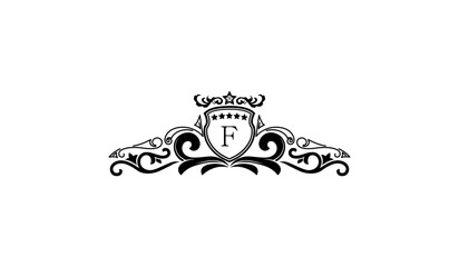 Black elegant corporative logo template F