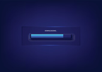 status downloading  blue background 