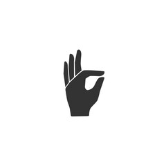 Gesture okay solid icon. Ok hand gesture vector illustration isolated on white. Yes symbol glyph style design, designed for web