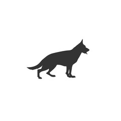 German Shepherd silhouette flat icon vector sign