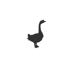 Goose engraved icon logo vector design flat sign