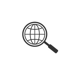 Global search like thin magnifying glass icon. Concept of finder of popular world news or self education flat style trend modern logotype graphic art design illustration isolated.