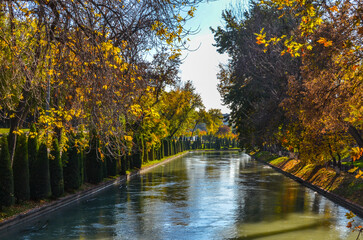 scenic view of Anhor canal in Tashkent, Uzbekistan