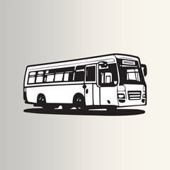 Bus transport vehicle outline illustration vector