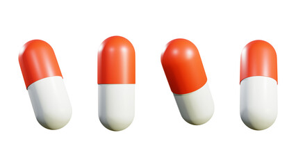 Pills 3d render isolated, Medicine capsule 3d render isolated