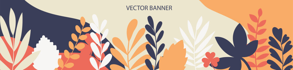 Vector abstract autumn background for banner, poster, cover design, template, wallpaper