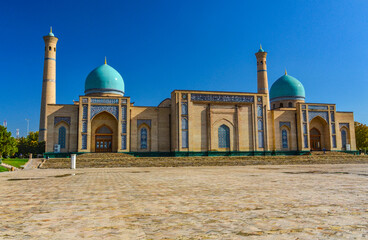 domes and minarets of Khazrati Imam Mosque in Olmazor district (Tashkent, Uzbekistan)