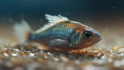 Fototapeta premium Multi colored fish in tropical reef showcase natural beauty underwater