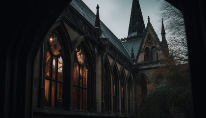 Obraz premium Gothic architecture and spirituality meet in this ancient cathedral spire