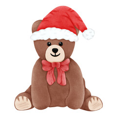 teddy bear with christmas hat