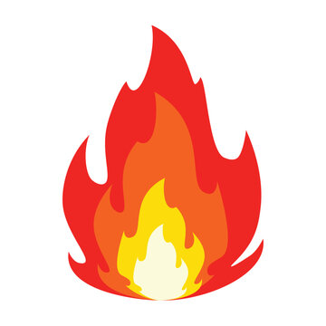 fire icon, red orange flame transparent vector