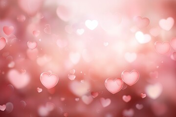 Fototapeta premium Romantic Heart-filled Background with pink Hearts