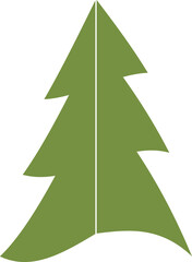 Green Christmas tree decoration and design.