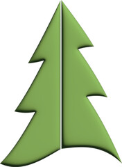  Christmas tree 3d decoration and design.
