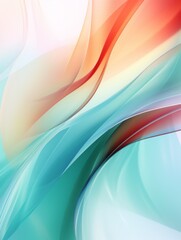 Transparent Glass Creative Abstract Wavy Texture. Flowing Digital Art Decoration. Abstract Realistic Surface Vertical Background. Ai Generated Vibrant Curly Pattern.
