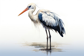 Obraz premium Stork isolated on a white background