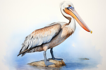 Pelican isolated on a white background
