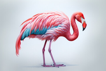 Flamingo isolated on a white background