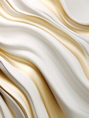 White Gold Creative Abstract Wavy Texture. Flowing Digital Art Decoration. Abstract Realistic Surface Vertical Background. Ai Generated Vibrant Curly Pattern.