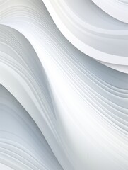 White Creative Abstract Wavy Texture. Flowing Digital Art Decoration. Abstract Realistic Surface Vertical Background. Ai Generated Vibrant Curly Pattern.