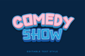 Naklejka na ściany i meble Comedy Show 3d text style effect in with dark background