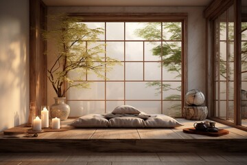 Create a tranquil meditation room with a Zen-inspired interior