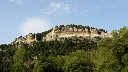 Fototapeta premium Rocky wall of one of the mountains arround the source of Júcar river. 