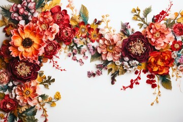 vibrant floral border backdrop for embellishment. Generative AI