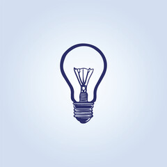 Bulb light sign flat illustration vector