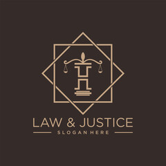 LAW & JUSTICE VECTOR LOGO DESIGN WITH MODERN LETTER CONCEPT