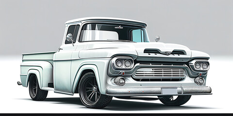 illustration of a muscle cars pickup in vector design, simplicity design of muscle truck - obrazy, fototapety, plakaty