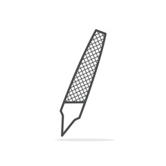 Metal flat file tool vector icon illustration 