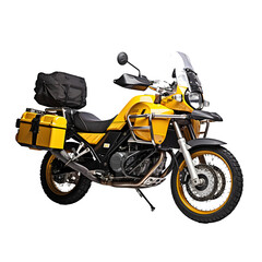 Obraz na płótnie Canvas Motorcycle for touring on transparent background PNG. Motorcycle touring concept.