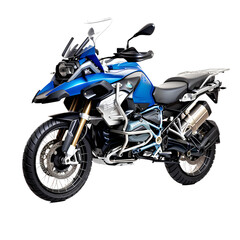 Motorcycle for touring on transparent background PNG. Motorcycle touring concept.
