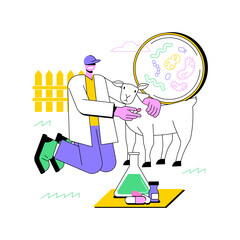 Antiparasitic drugs isolated cartoon vector illustrations. Farmer injects an animal with antiparasitic drugs, livestock care, agribusiness industry, agricultural input sector vector cartoon.