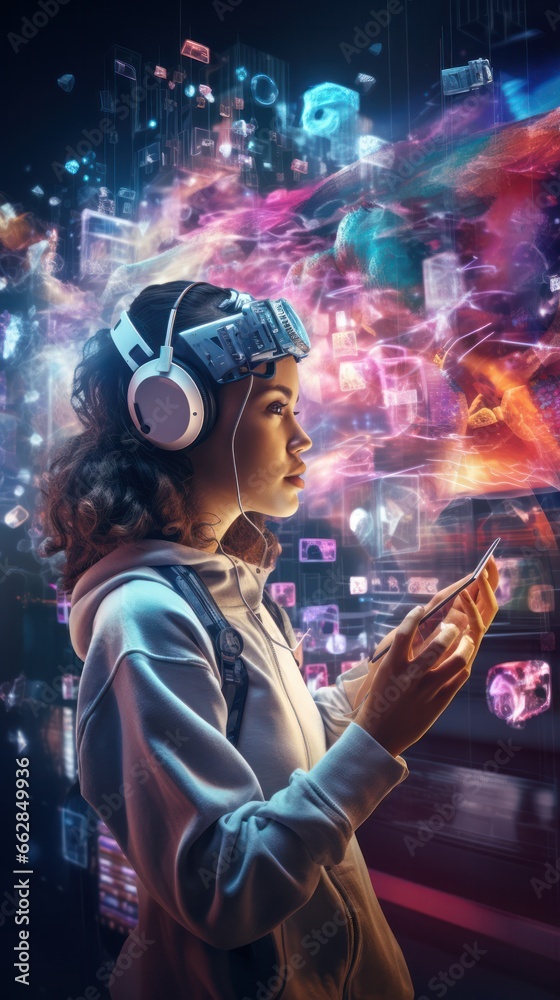 Poster AI's touch in creativity: Close-up of artist using advanced software for content generation