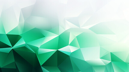 Fototapeta na wymiar Abstract green and white color polygon pattern , low poly background. 