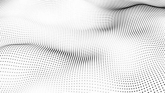 Abstract and technology dots wave background. Dot pattern with halftone effect. abstract wave technology background with white color digital Dot background animation.