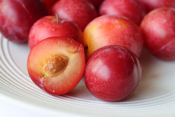 closeup of ripe cheery plum