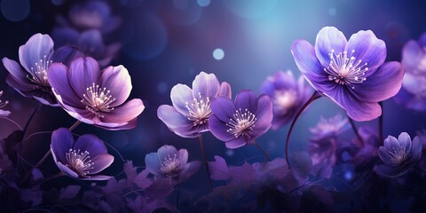 Floral green blossom space spring beautiful background flowers nature violet copy leaf.