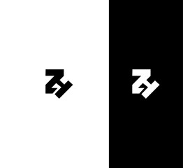 ZH, HZ letter logo