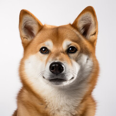 Obraz premium Close up a Shiba inu, Angle to capture the whole body, studio photo, White background