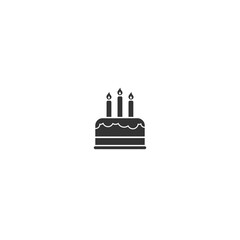 Happy Birthday and Cake Icon. Vector