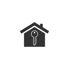 House Key Icon On White. Vector
