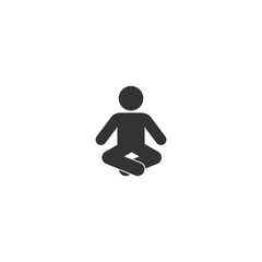 Human yoga icon logo. Vector flat