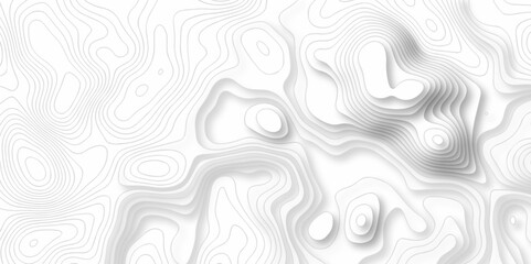 Abstract background with waves Topographic map. Geographic mountain relief. Abstract lines background. Contour maps. Vector illustration, Topo contour map white background, Topographic contour line.