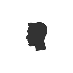 Icon of man head silhouette on white background. Vector icon