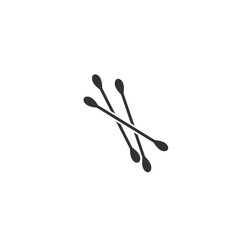 Icon of a cotton swab for ears. Hygiene. Simple vector illustration