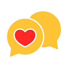 Messages on the dating site line icon. Communication, emoji, mood, chatting, online, internet, gadget. Vector color icon on white background for business and advertising.